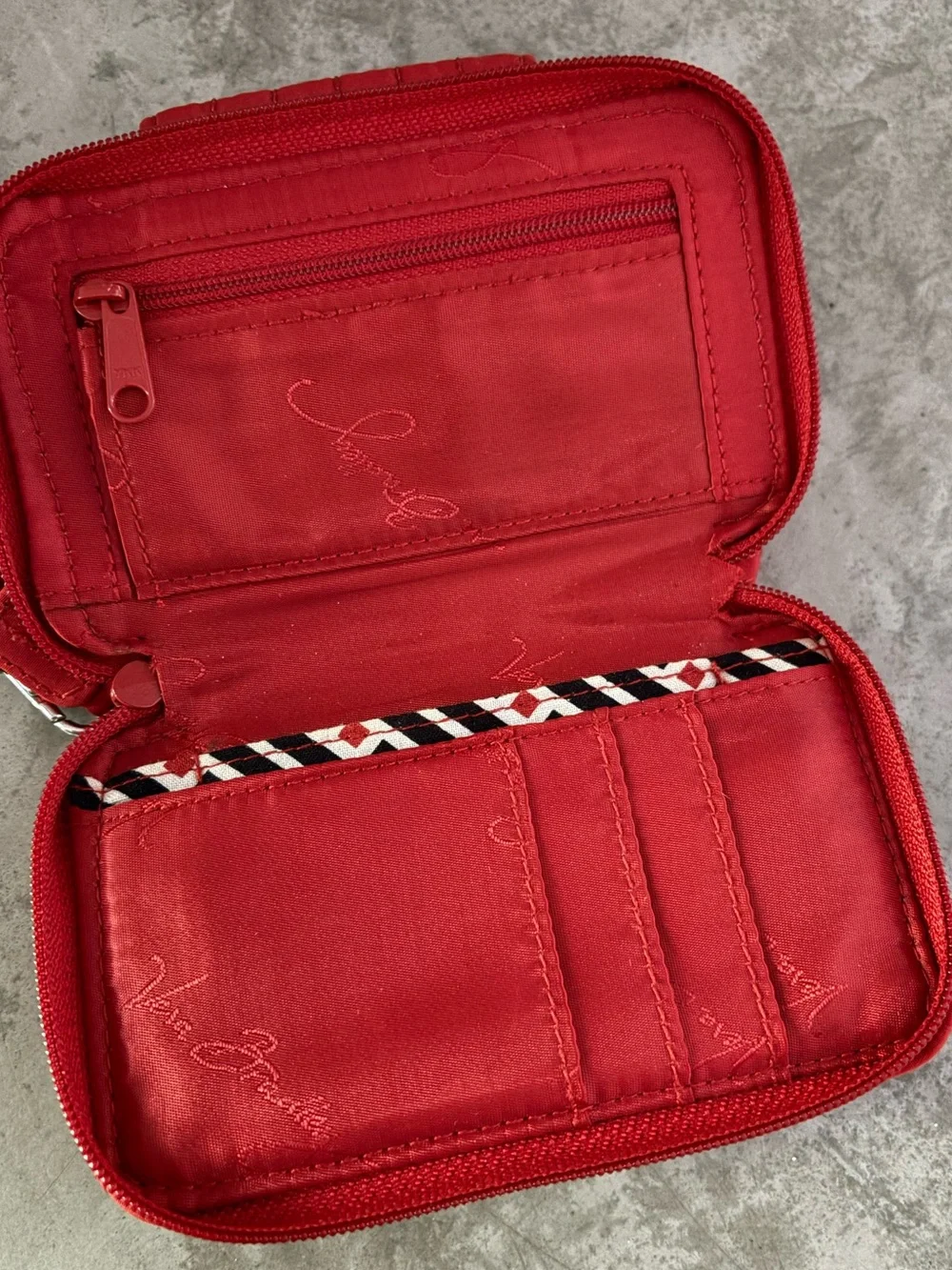Vera Bradley Quilted Red ID Wallet with Wristlet